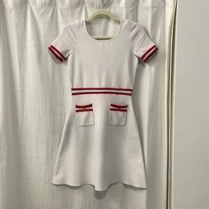 Sandro White Short Sleeved Dress